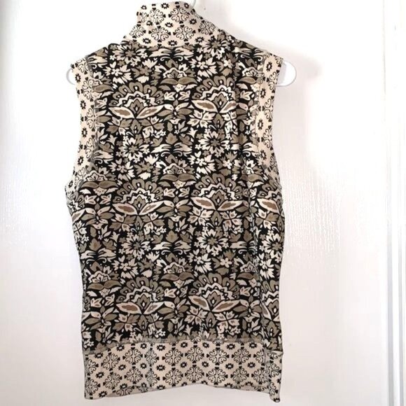 Oleg Cassini Sport Womens Floral Vest M 100% Cotton China - Picture 8 of 10